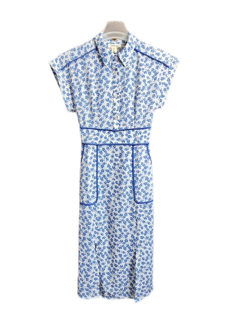 Monteau Los Angeles womens shirtdress contrast piping small New NWT